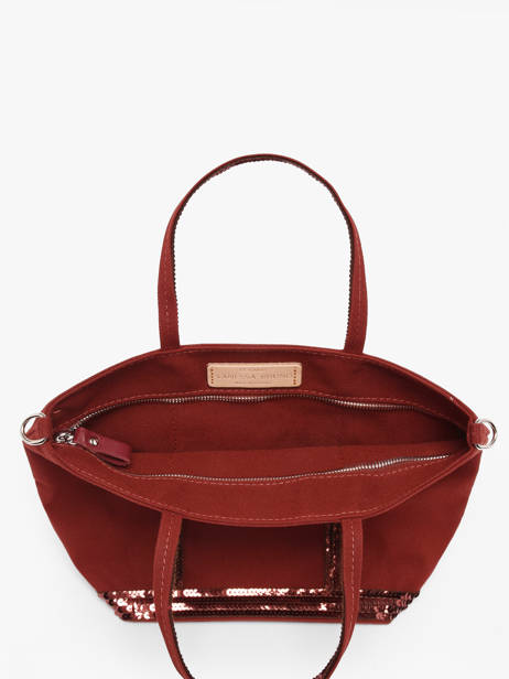 Handtas Le Cabas Pailletten Vanessa bruno Rood cabas 1V40435 ander zicht 3